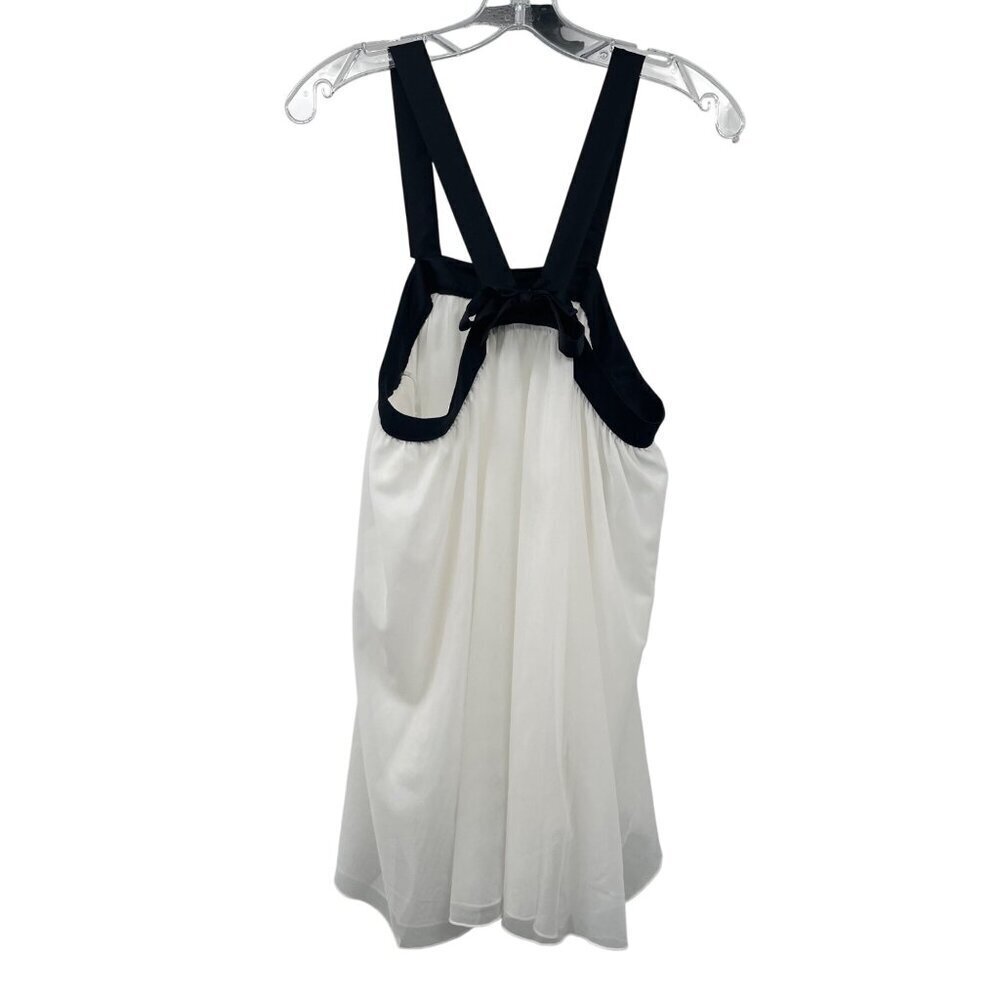 Kate Spade Womens Sheer Top Sleeveless Ivory/Black Bow Size 1 New